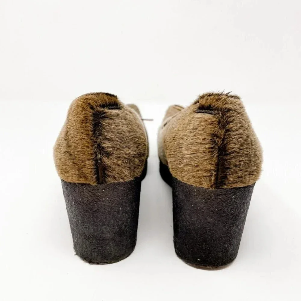 Trans-Parents Italian Real Fur Wedge Heels Sz 37